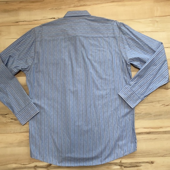 Blue Pronto Uomo XL Button Front Stripes Shirt - Picture 6 of 8